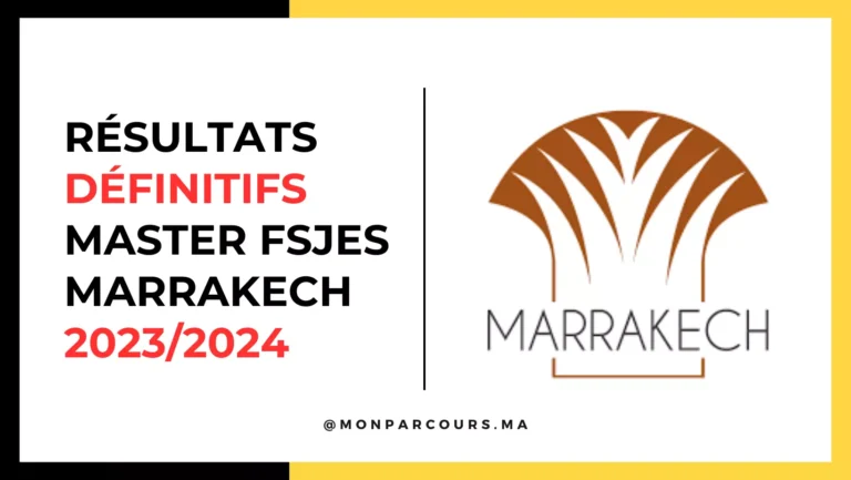 Résultats Master FSJES Marrakech 2023/2024