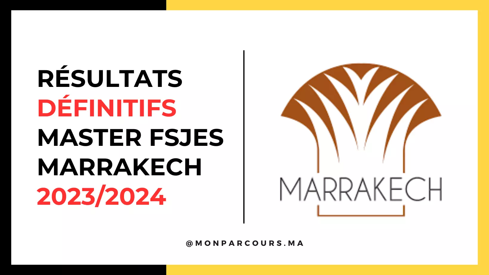 Résultats Master FSJES Marrakech 2023/2024