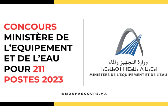 Concours Ministère de l’Equipement et de l’Eau pour 211 Postes 2023