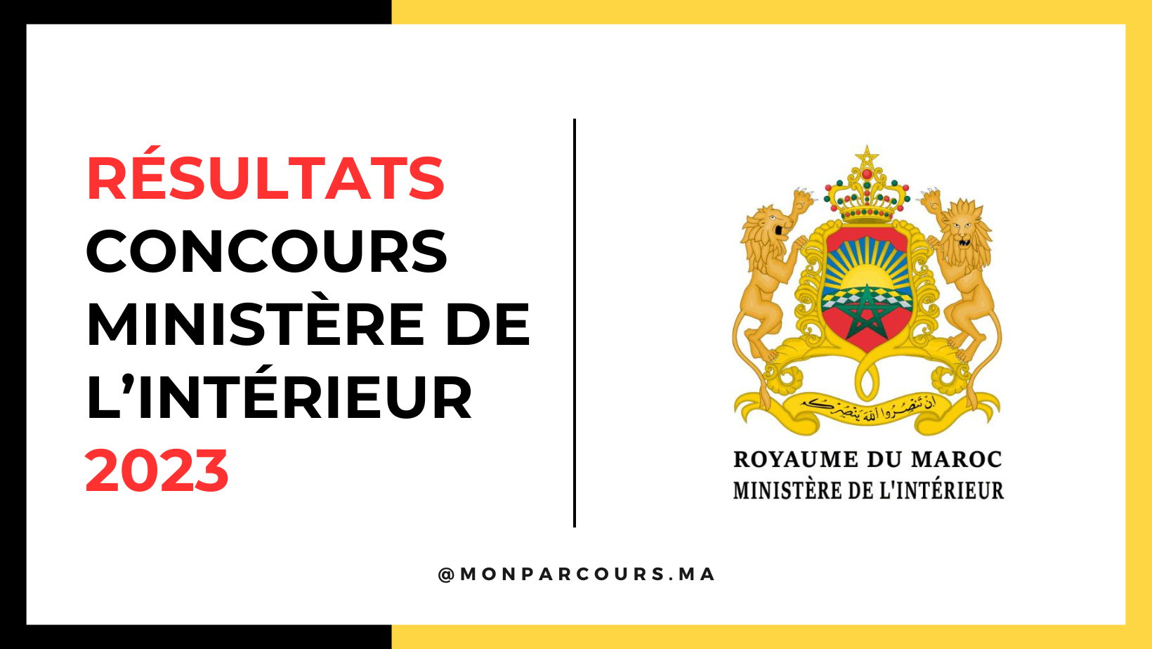 Résultats Concours Ministère de l’Intérieur 2023 (476 Postes)