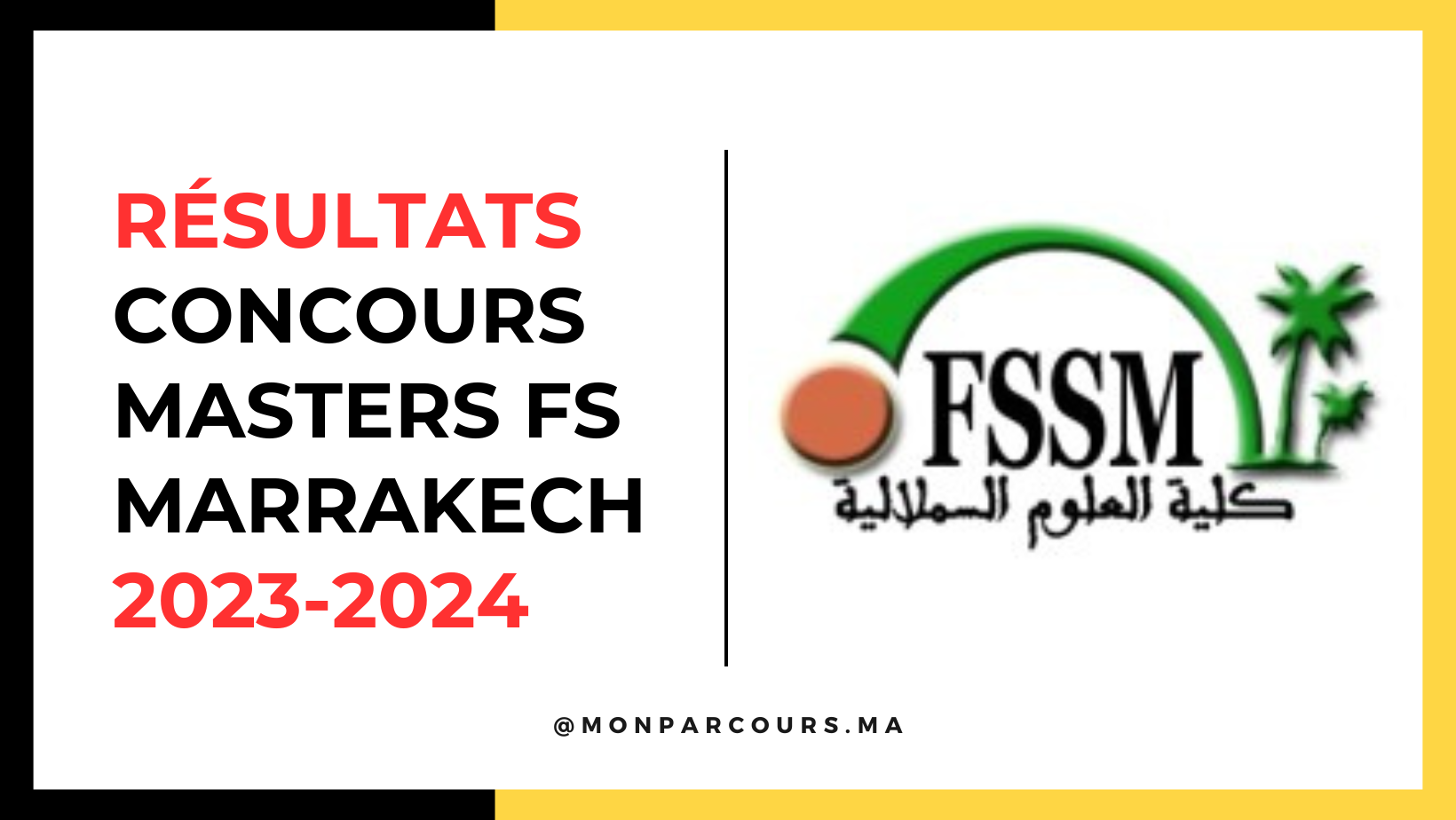 Résultats Concours Masters FS Marrakech 2023-2024