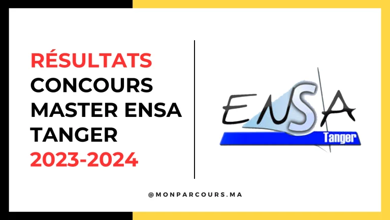 Résultats Concours Master ENSA Tanger 2023-2024