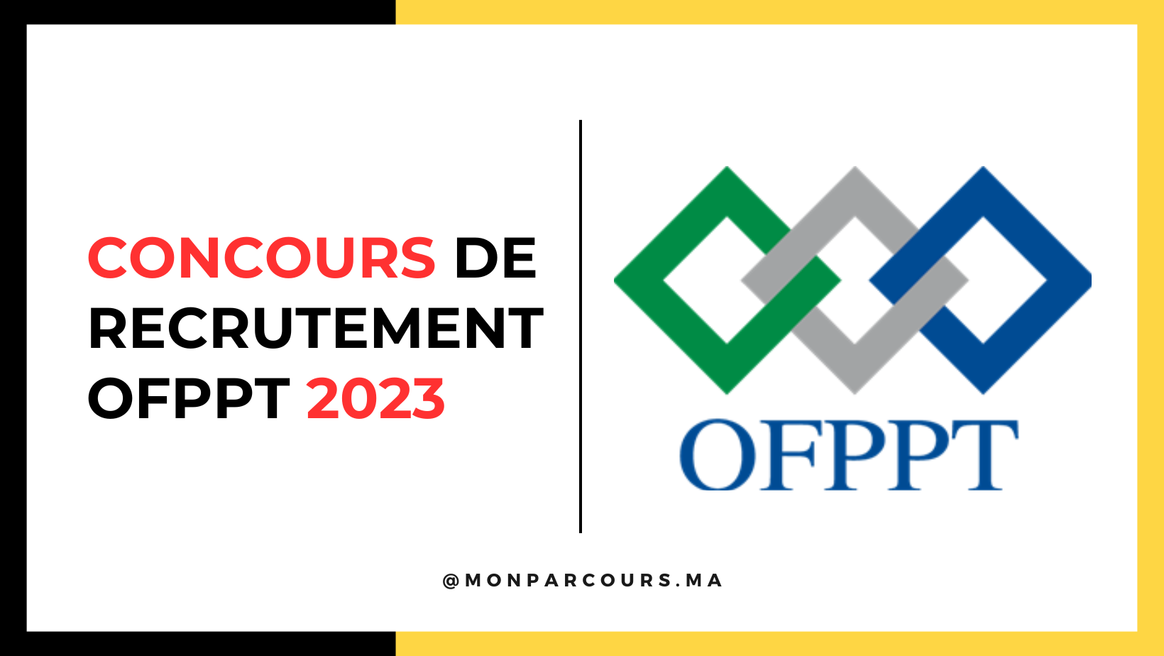 Concours de Recrutement OFPPT 2023