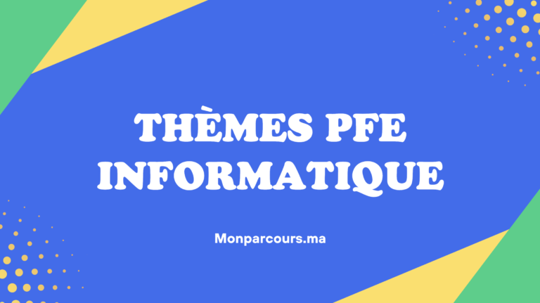 Thèmes PFE Informatique