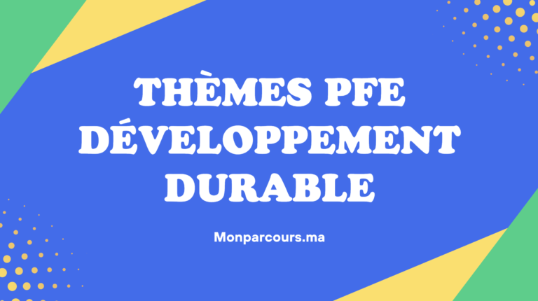 Thèmes PFE Développement Durable